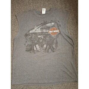 Harley-Davidson XL Shirt Ernie's Algona IA POW Camp Military Sidecar Sleeveless